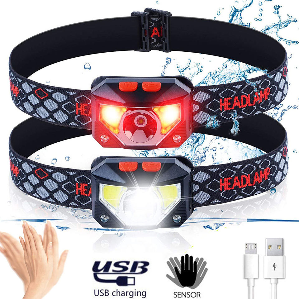 Fishing Headlamp - 8 Modi LED-Stirnlampe mit Handfreiem Bewegungssensor,