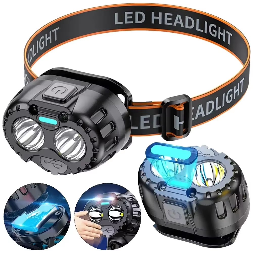 Fishing Headlamp - Leistungsstarke LED-Stirnlampe, IPX4, wasserdicht, Notfall-Stirnlampe, 250