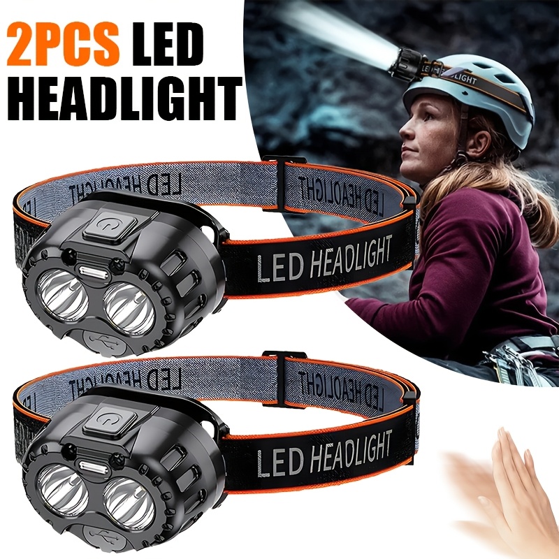 Fishing Headlamp - Leistungsstarke LED-Induktions-Stirnlampe IPX4 Wasserdicht Notfall-Kopflampe 250LM